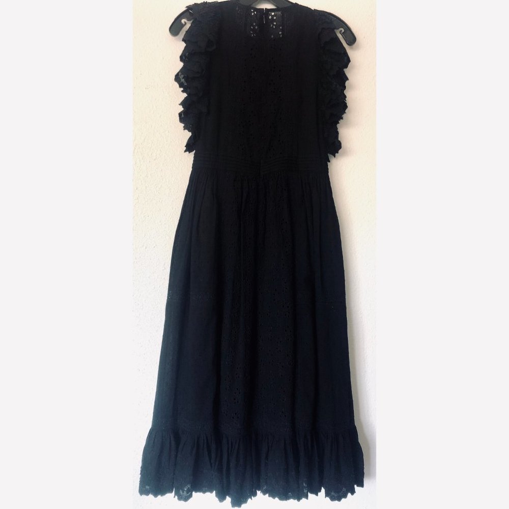 Ulla Johnson Black Embroidered Bea Midi Dress NWT - Picture 4 of 11